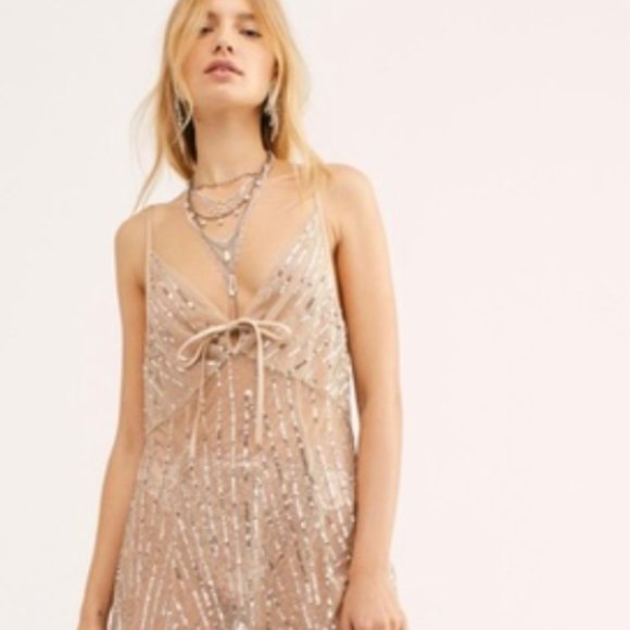 Free People Dresses & Skirts - Free People Sparks Fly Embellished Maxi Slip